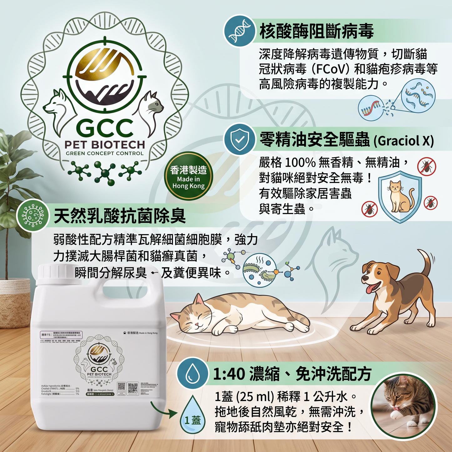 Pet-Safe Enzyme and Pest-Repellent Cleaning Concentrate 1000ml