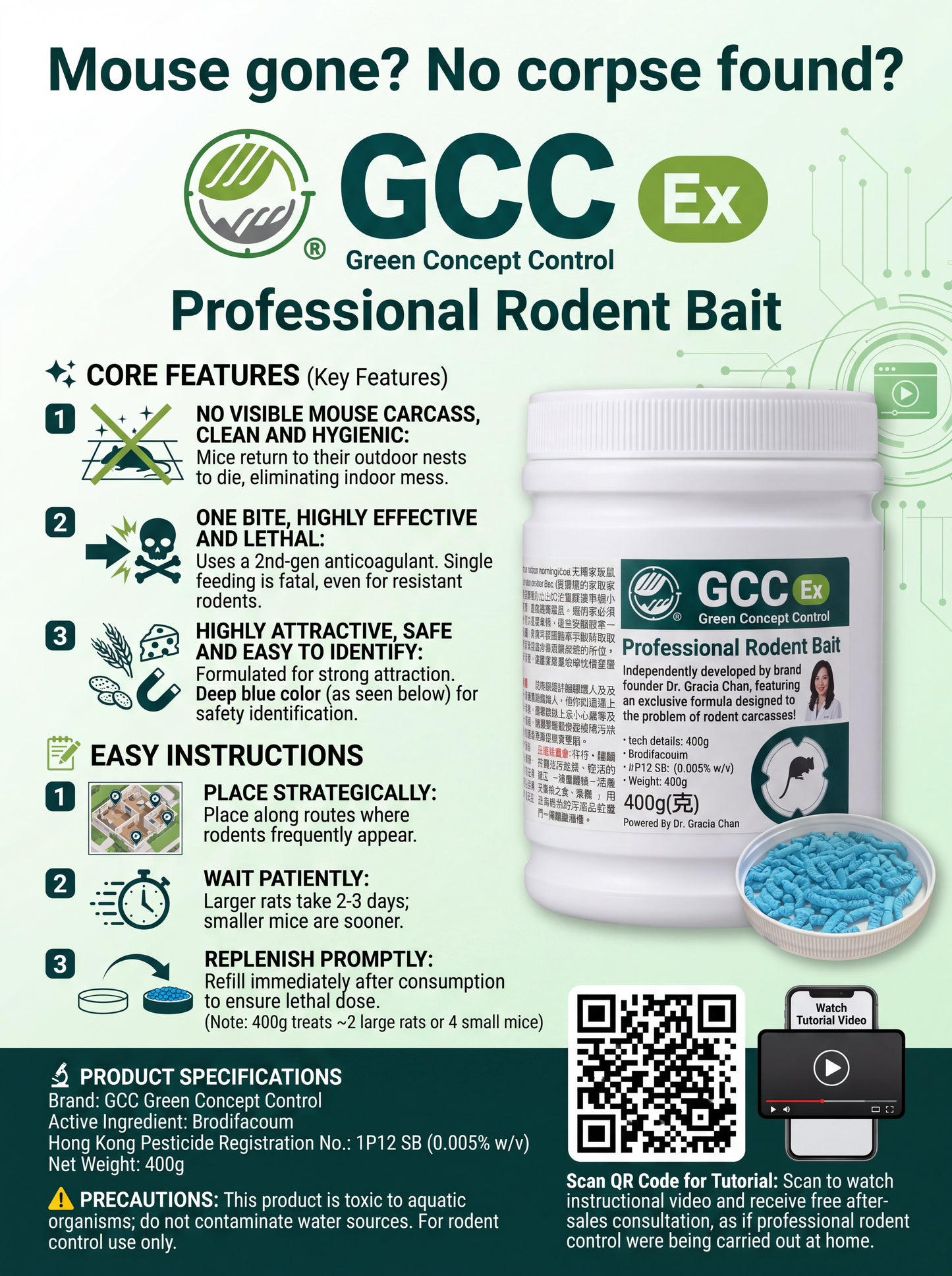 GCC Professional rodenticide 200g (gram)